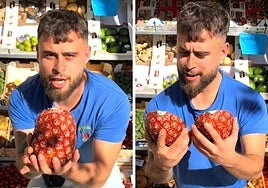 Un frutero prueba una piña que vale 500 euros y opina sin filtros sobre su sabor: «Solo hay 16 en toda Europa»