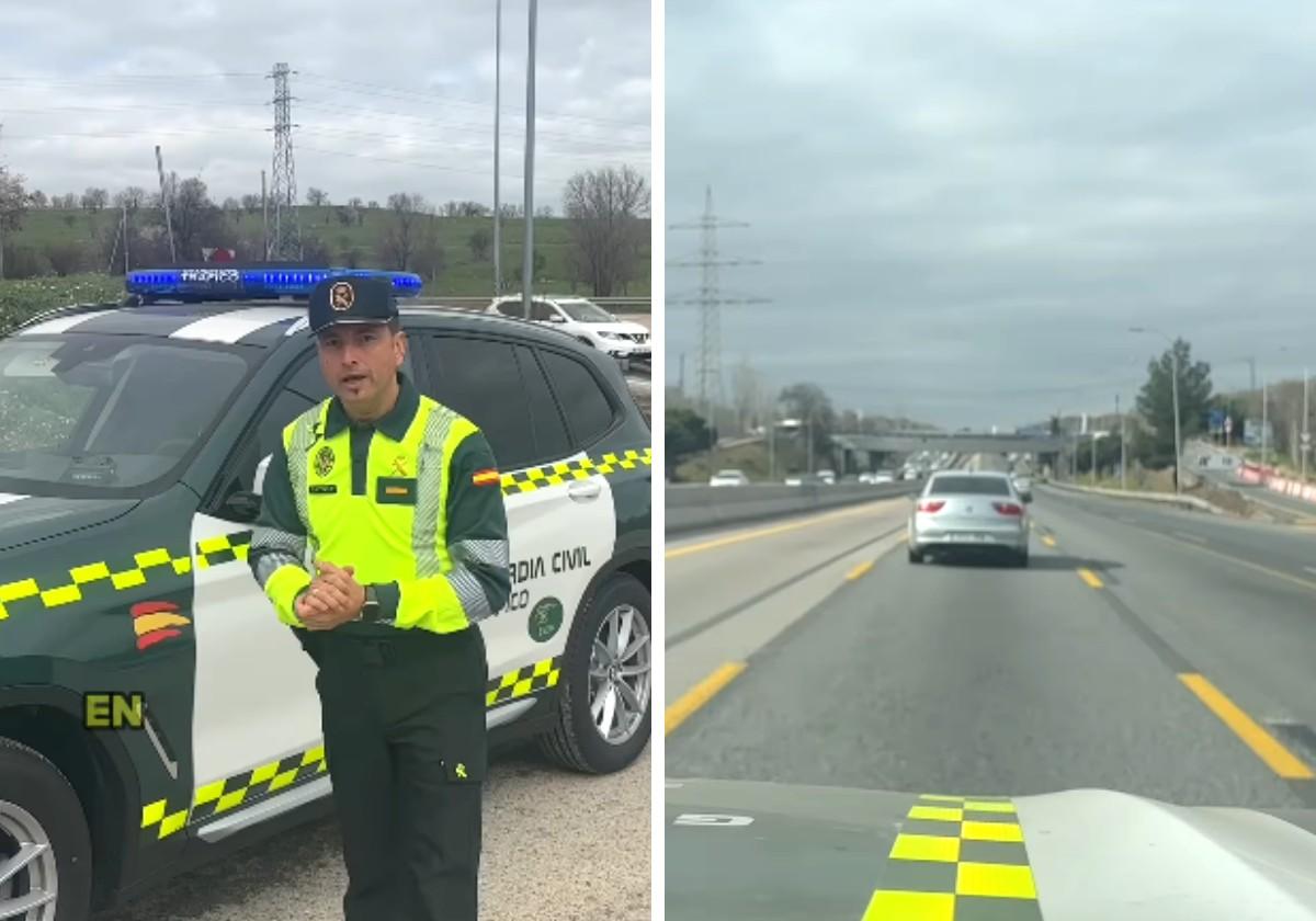 Aviso de la Guardia Civil sobre el uso del carril central o izquierdo: puede conllevar sanción