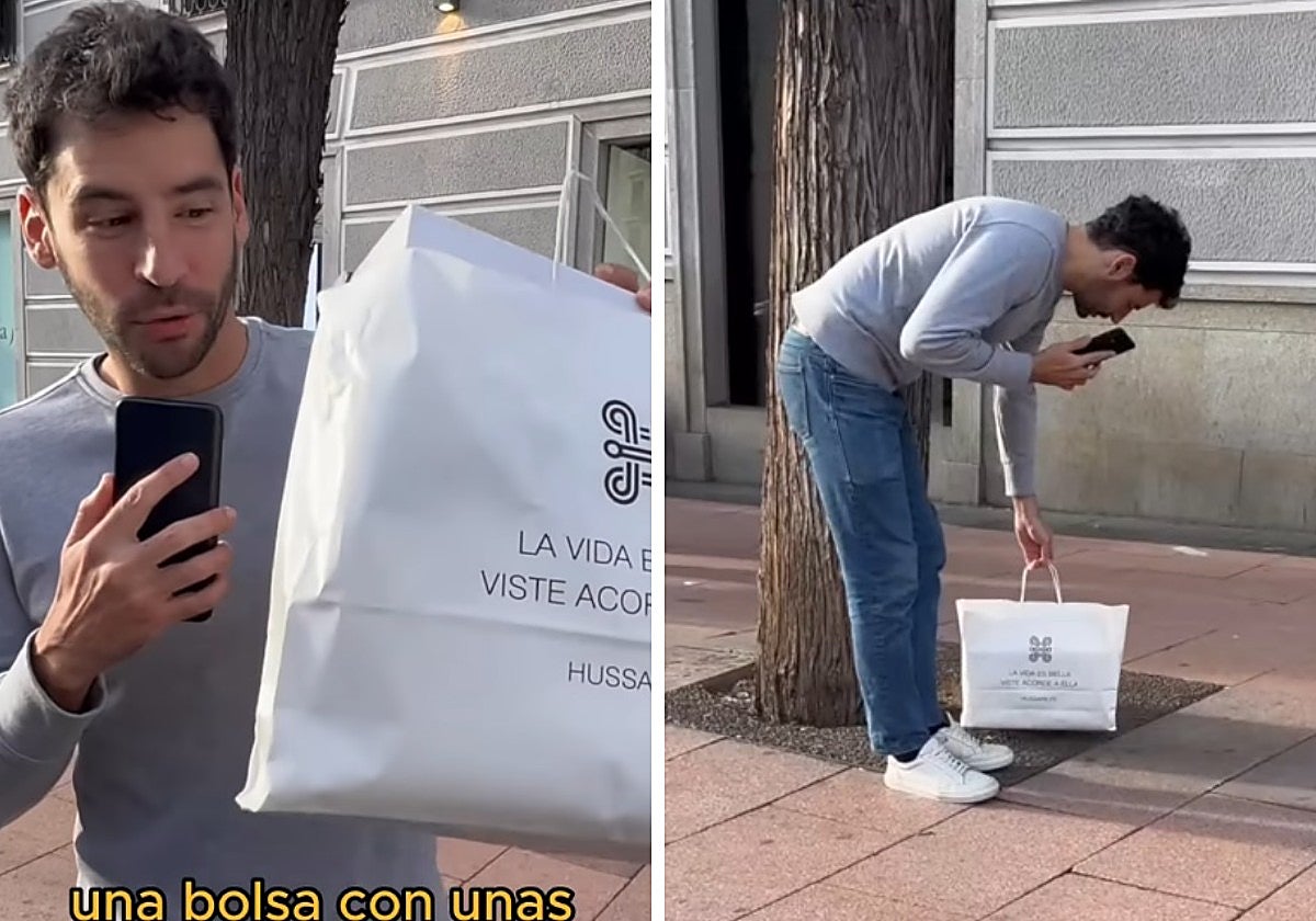Deja abandonada en la calle una bolsa con una caja de zapatillas y alucina con lo que ocurre: «La gente...»
