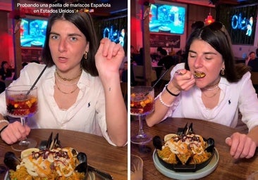 Una española pide paella en un restaurante de Estados Unidos y reacciona al plato que le sirven: «Madre mía»