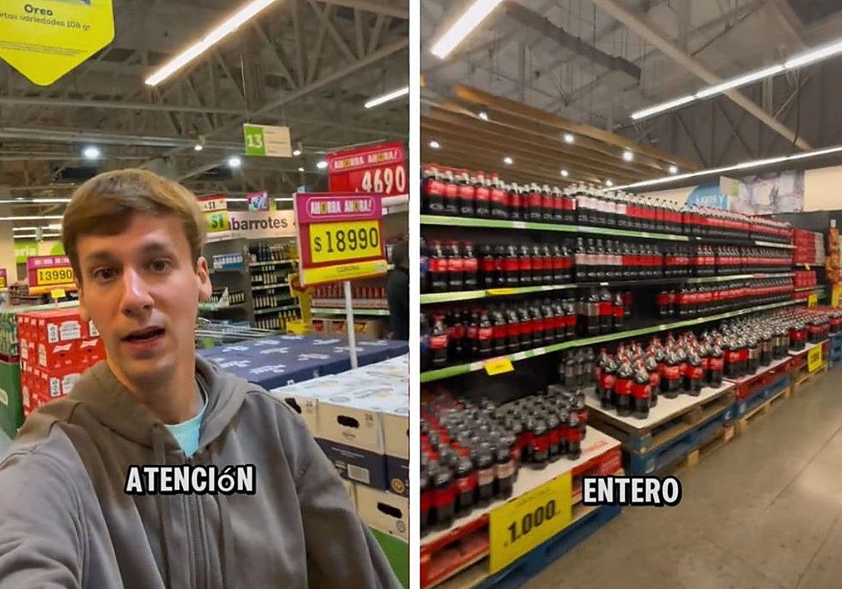 Gonzalo, enseñando lo más sorprendente del supermercado