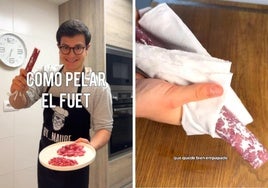 El cocinero Jaime Maurelo explica el truco para pelar el fuet de manera rápida y sencilla: «Sin ningún esfuerzo»