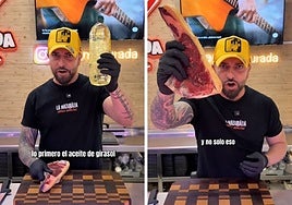 Un carnicero lanza una advertencia a quienes fríen la carne con aceite: «Es como si le pones kétchup a un jamón de bellota»