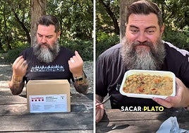 Prueba un 'kit' de comida de los bomberos de Cataluña y opina: «Ya le gustaría a la ración italiana...»