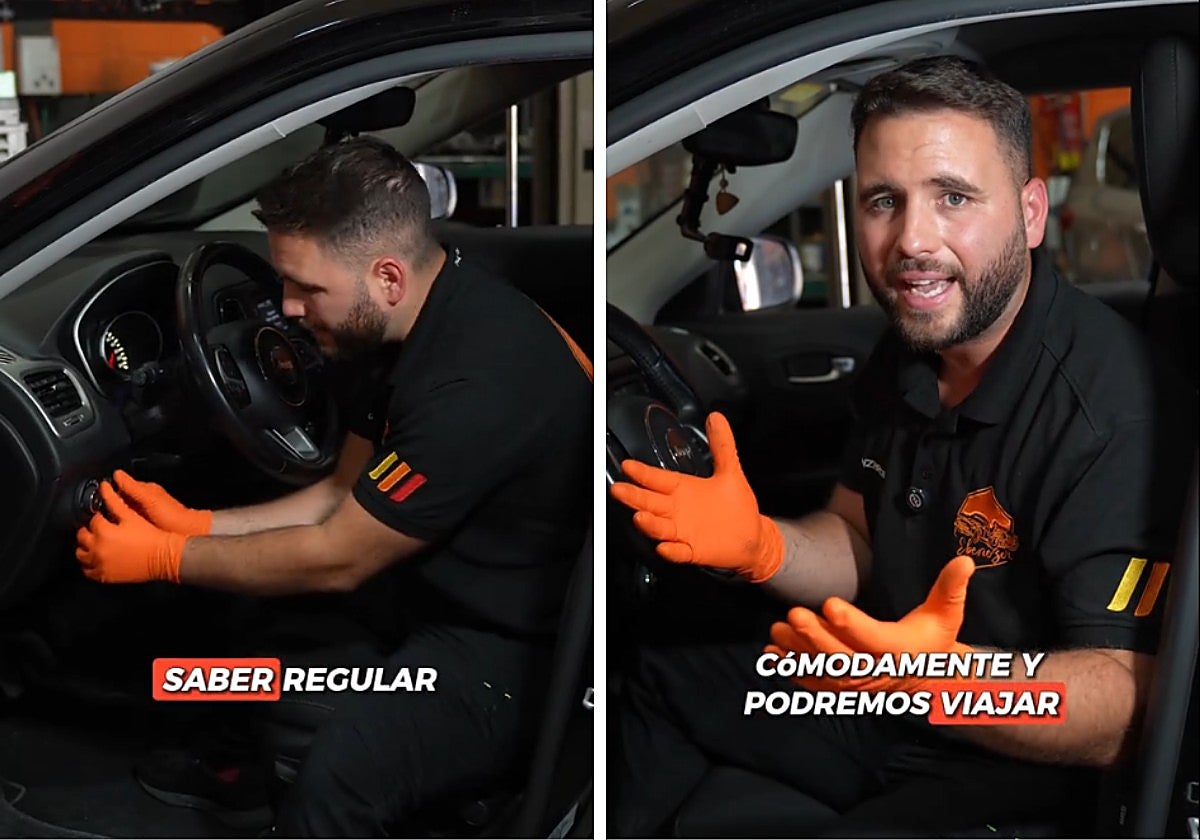 Un mecánico advierte de la importancia de regular de forma correcta las ruletas al lado del volante: «Cuando metemos mucho peso en el coche...»