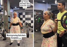 Tiene 70 años, sufre artritis y levanta más de 100 kilos en el gimnasio: el increíble caso de Roshni Devi