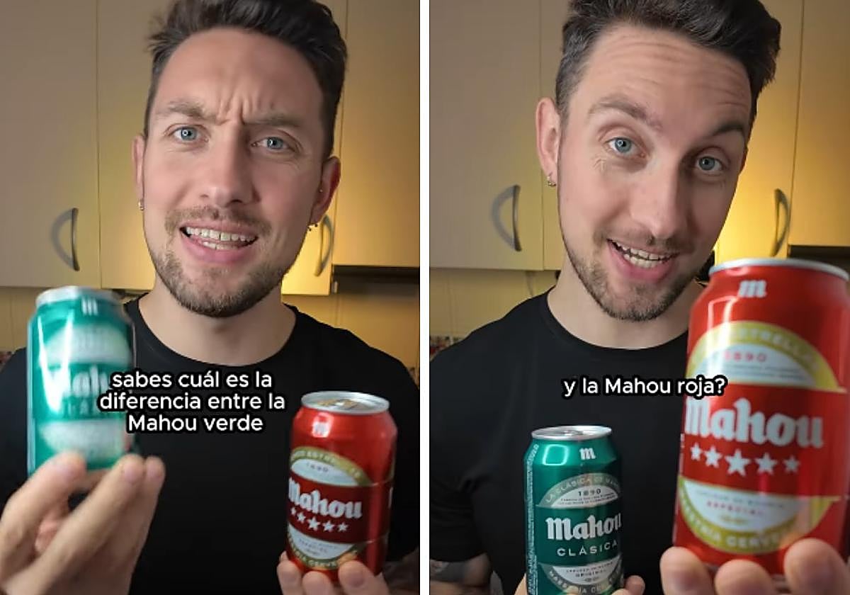 Un experto en cervezas explica cuál es la diferencia entre la Mahou verde y la Mahou roja: «La ley obliga a utilizar este término»