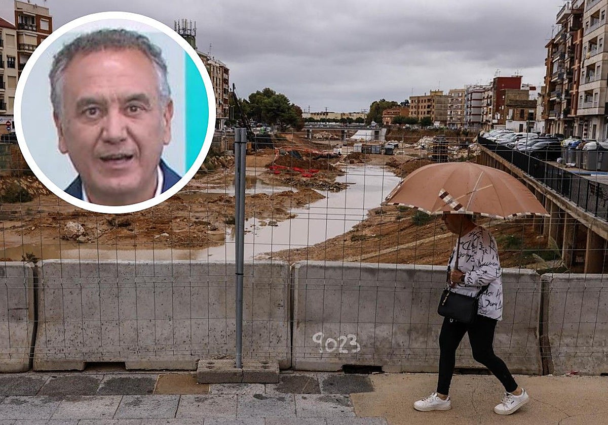 El barranco de La Saleta en Aldaia quedó desbordado por las fuertes lluvias