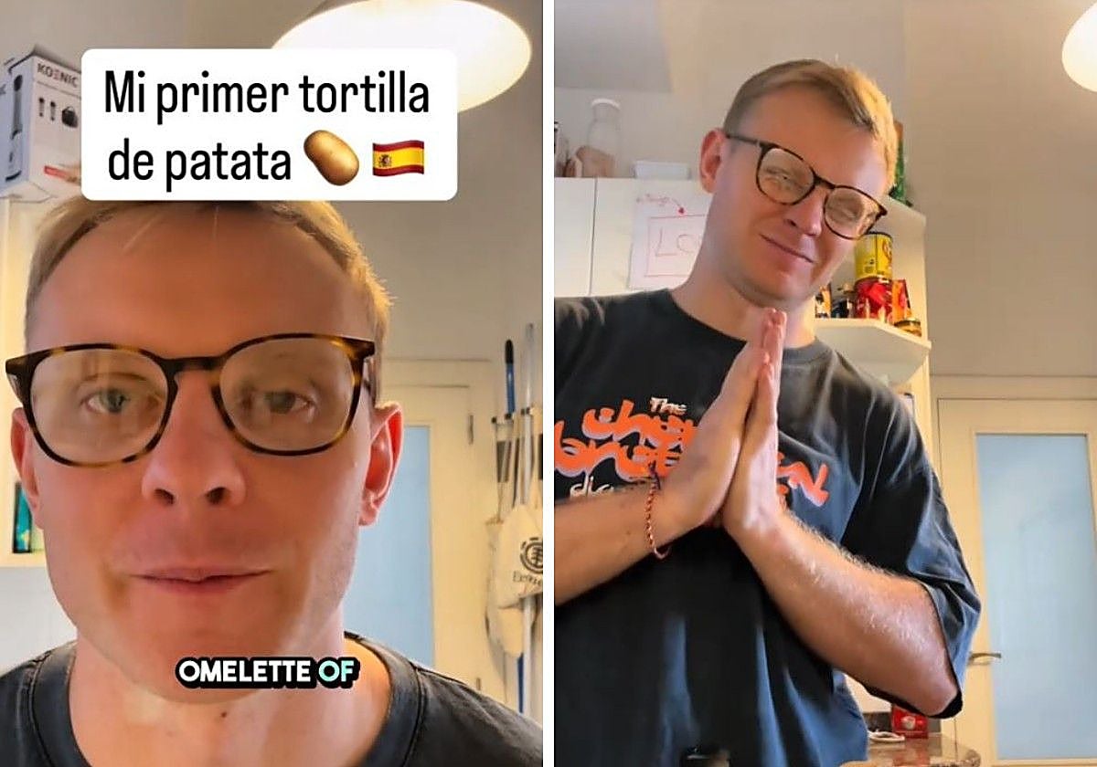 Un escocés que vive en España cocina por primera vez una tortilla de patatas y enseña el resultado: «España, lo siento»