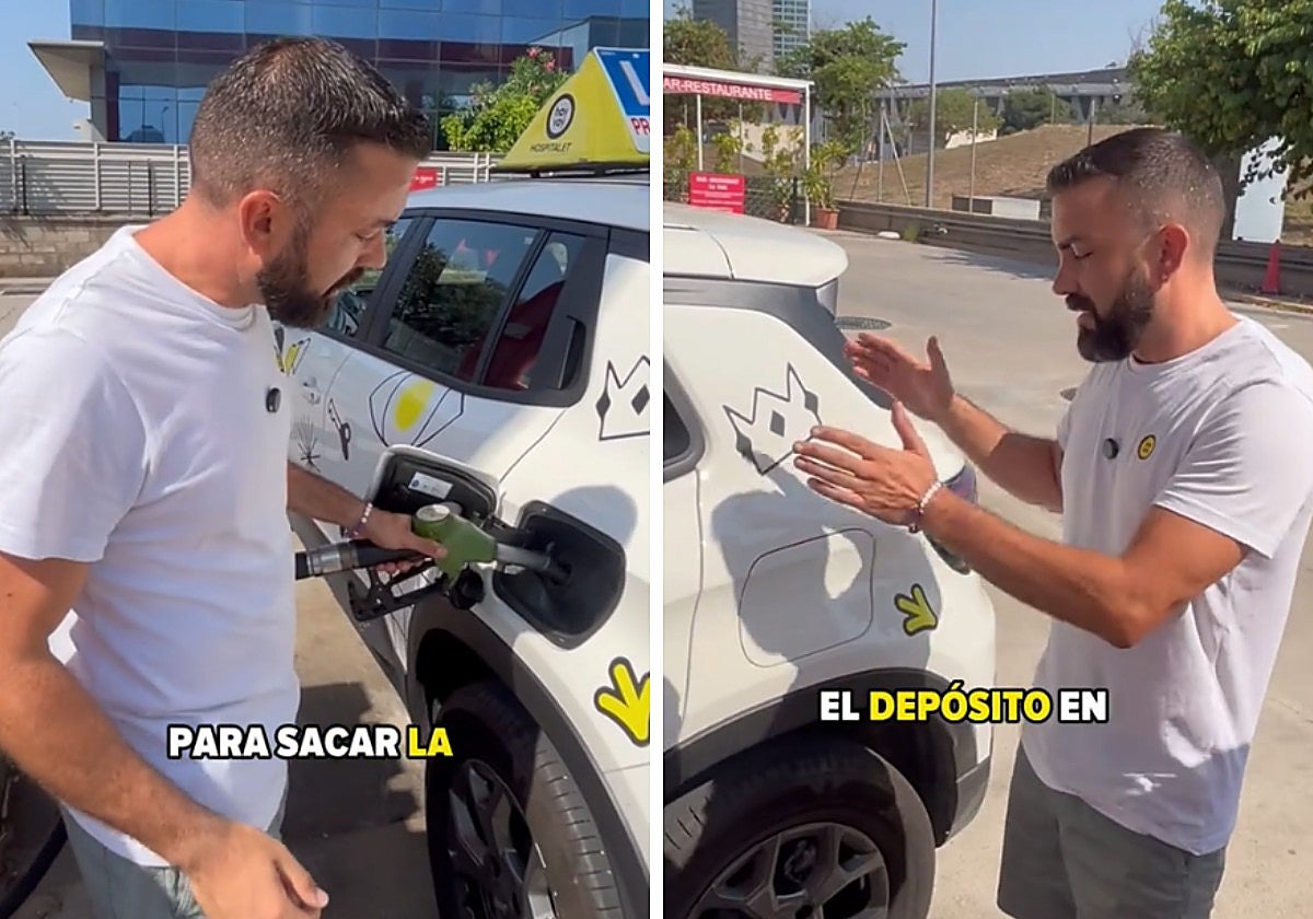 Un profesor de autoescuela explica cómo echar gasolina de forma correcta