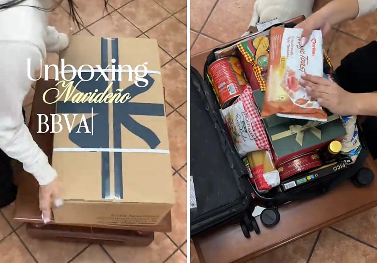 Muestra la cesta de navidad que reciben los trabajadores de BBVA y las reacciones son unánimes