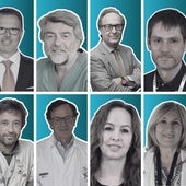 De izquierda a derecha y de arriba a abajo: Federico Martinón Torres, Manuel Sánchez Luna, Fernando Cabañas González, Juan José García, Jesús López Herce Cid, Javier Martín de Carpi, Máximo Vento, Nelly Padilla, Cristina Calvo Rey y Angels García Cazorla