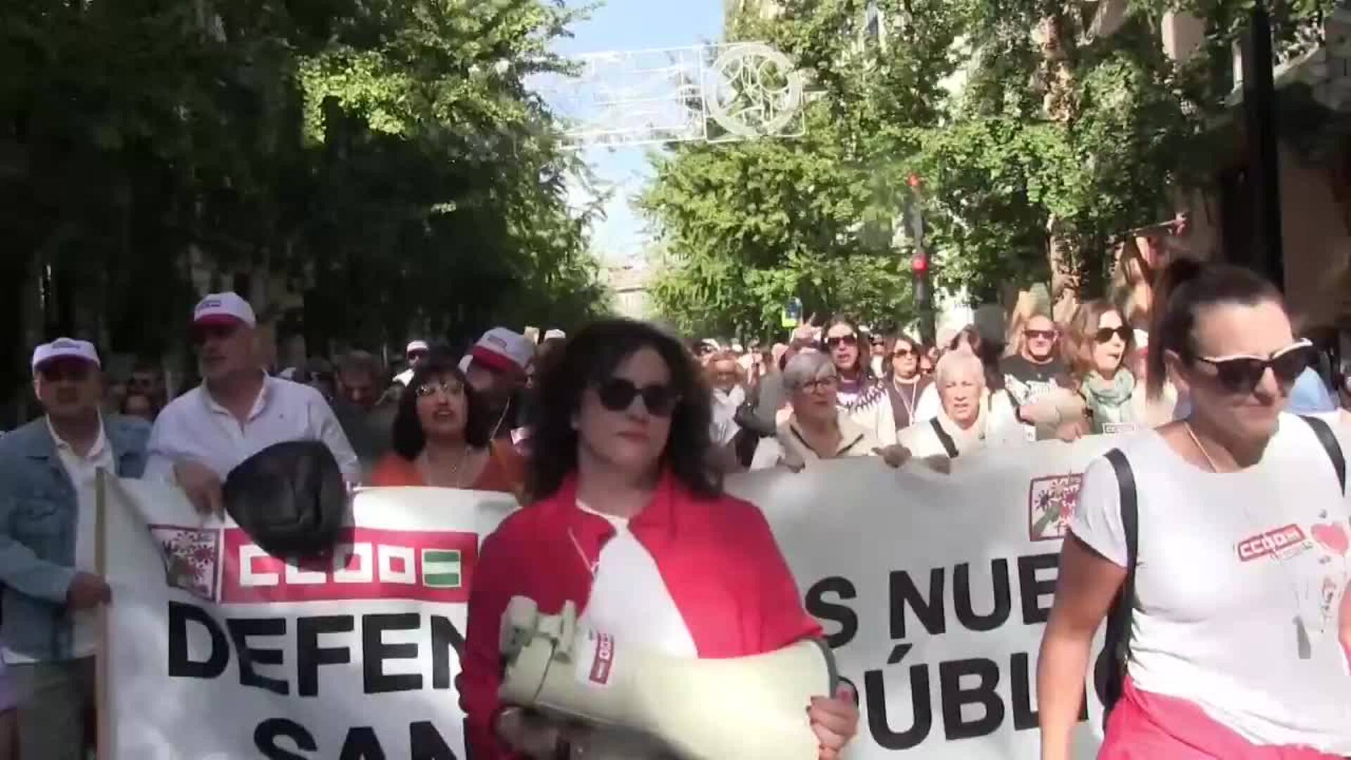 Manifestación por la sanidad pública en Granada