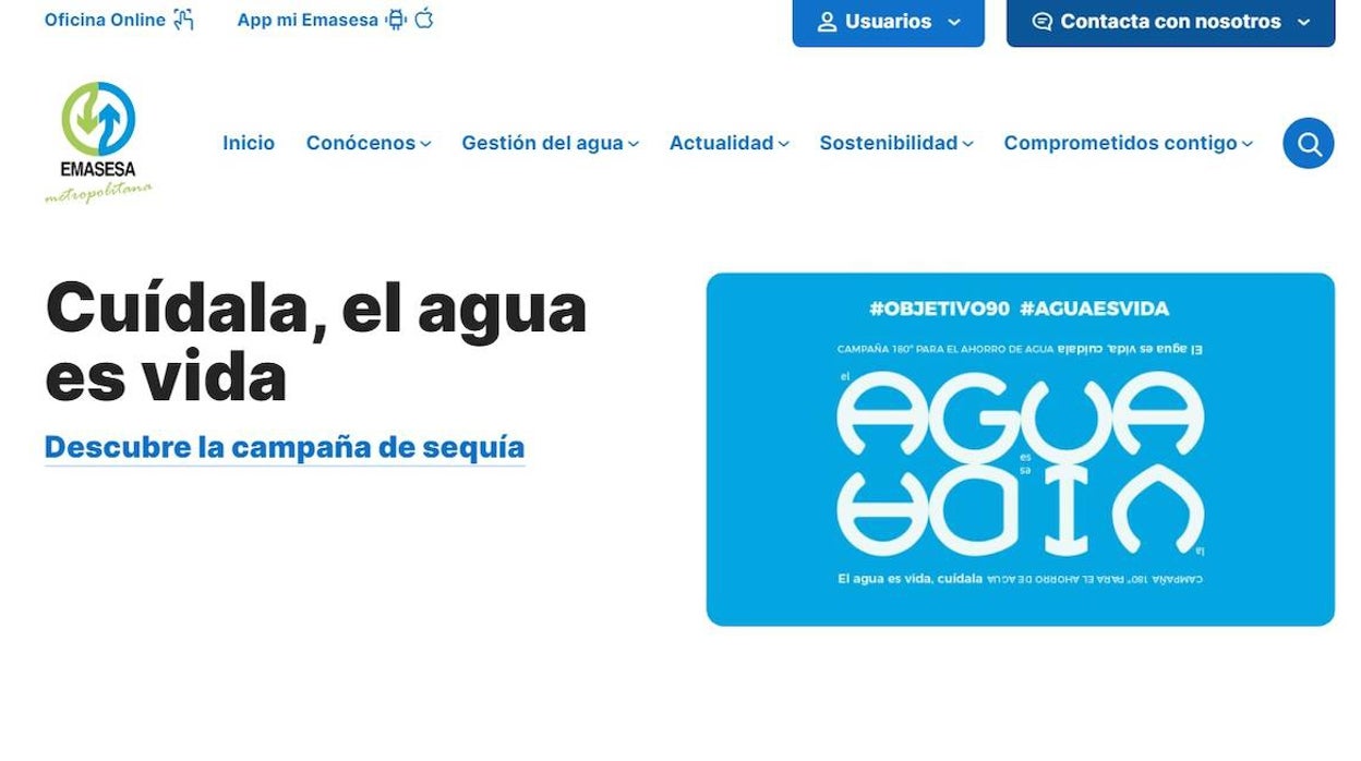 La web de Emasesa en Sevilla, la mejor de España según la OCU para informarse sobre el agua que recibimos