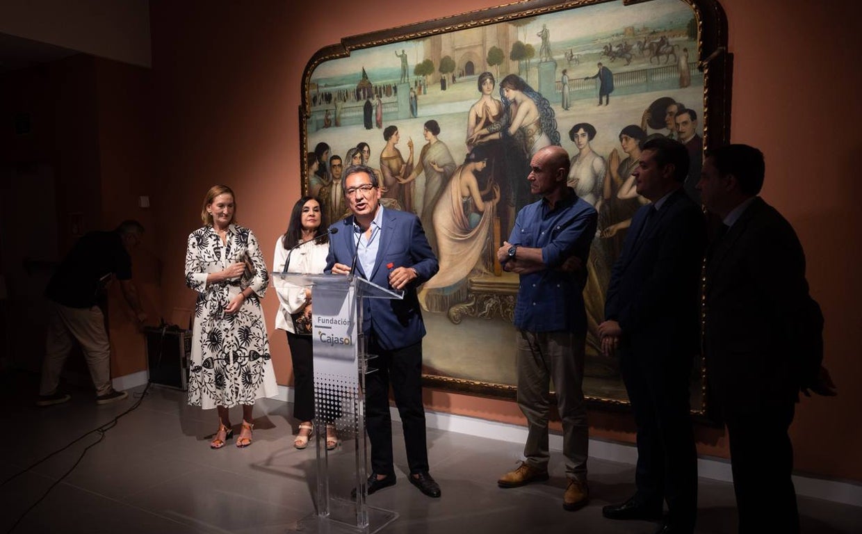 Antonio Pulido, presidente de la fundación, junto con el alcalde, Antonio Muñoz, en la inauguración