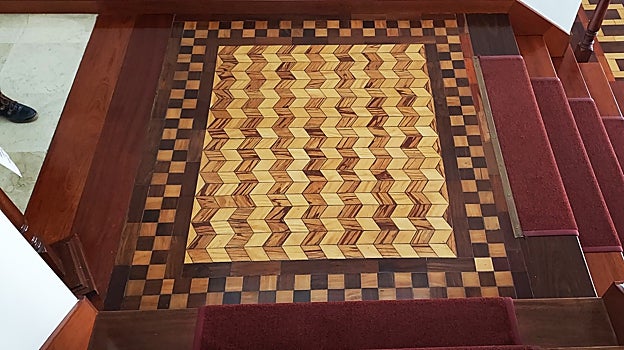 Detalle de los suelos del pabellón de Brasil