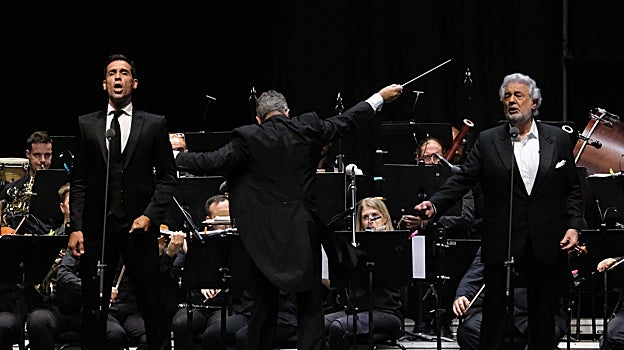 Ismael Jordi y Plácido Domingo, en un dueto durante el Tío Pepe Festival