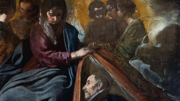 Detalle de 'Imposición de la casulla a san Ildefonso'