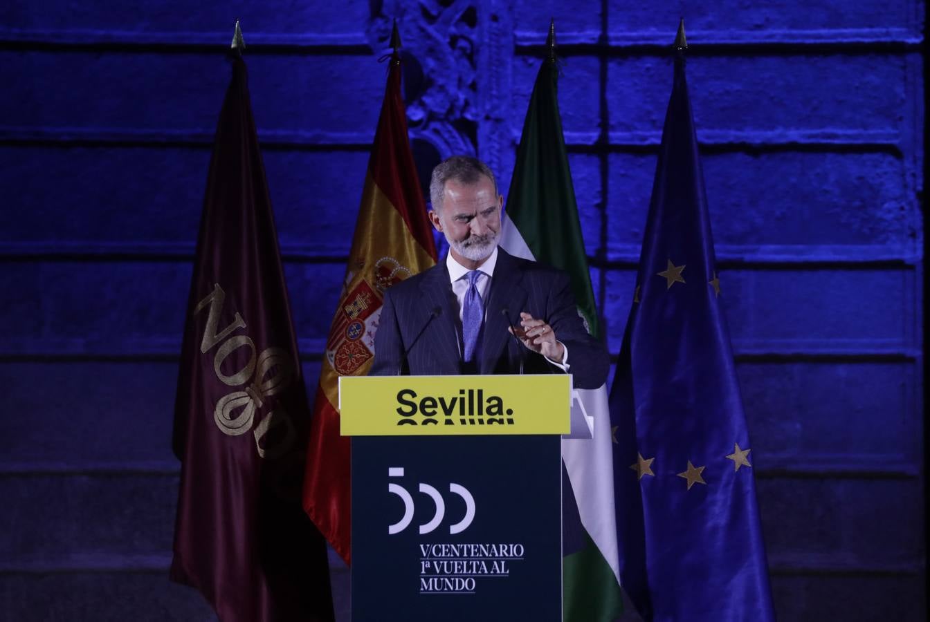 El Rey Felipe VI preside los actos de clausura del V Centenario de la I Vuelta al Mundo en el Real Alcázar de Sevilla