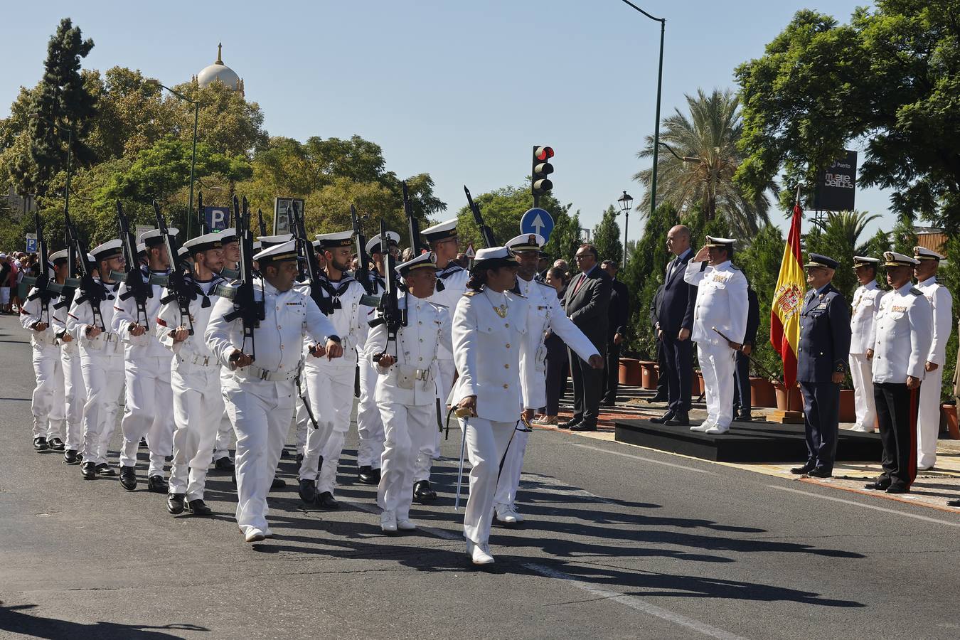 Homenaje a Elcano en la glorieta de los Marineros Voluntarios