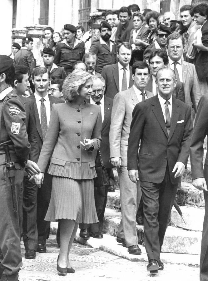 Visita de la Reina Isabel II y el Duque de Edimburgo a Sevilla en 1988