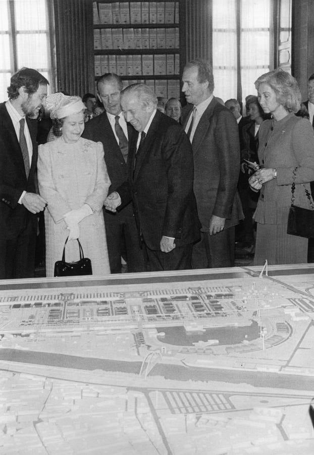 Visita de la Reina Isabel II y el Duque de Edimburgo a Sevilla en 1988