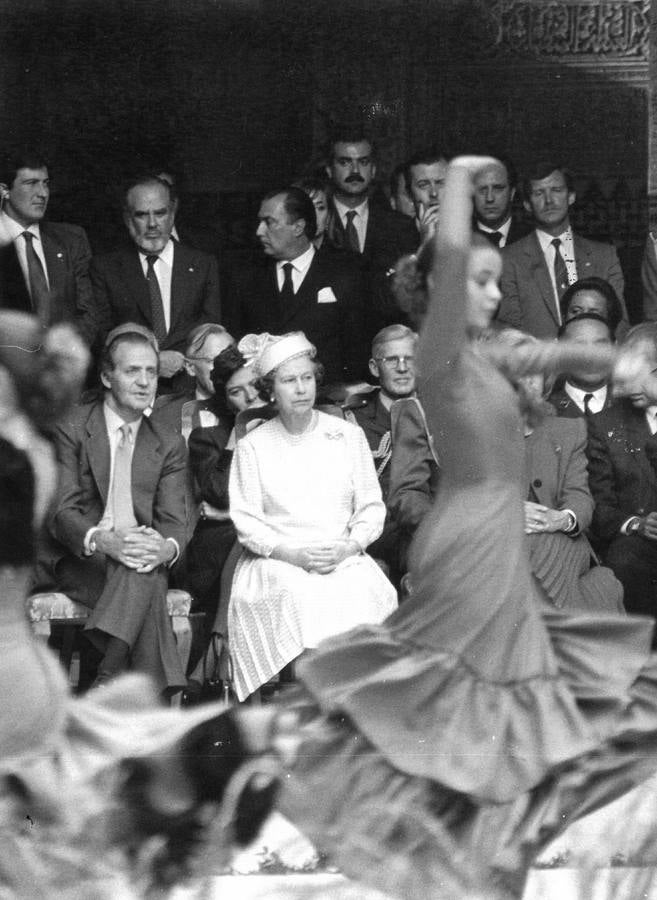 Visita de la Reina Isabel II y el Duque de Edimburgo a Sevilla en 1988