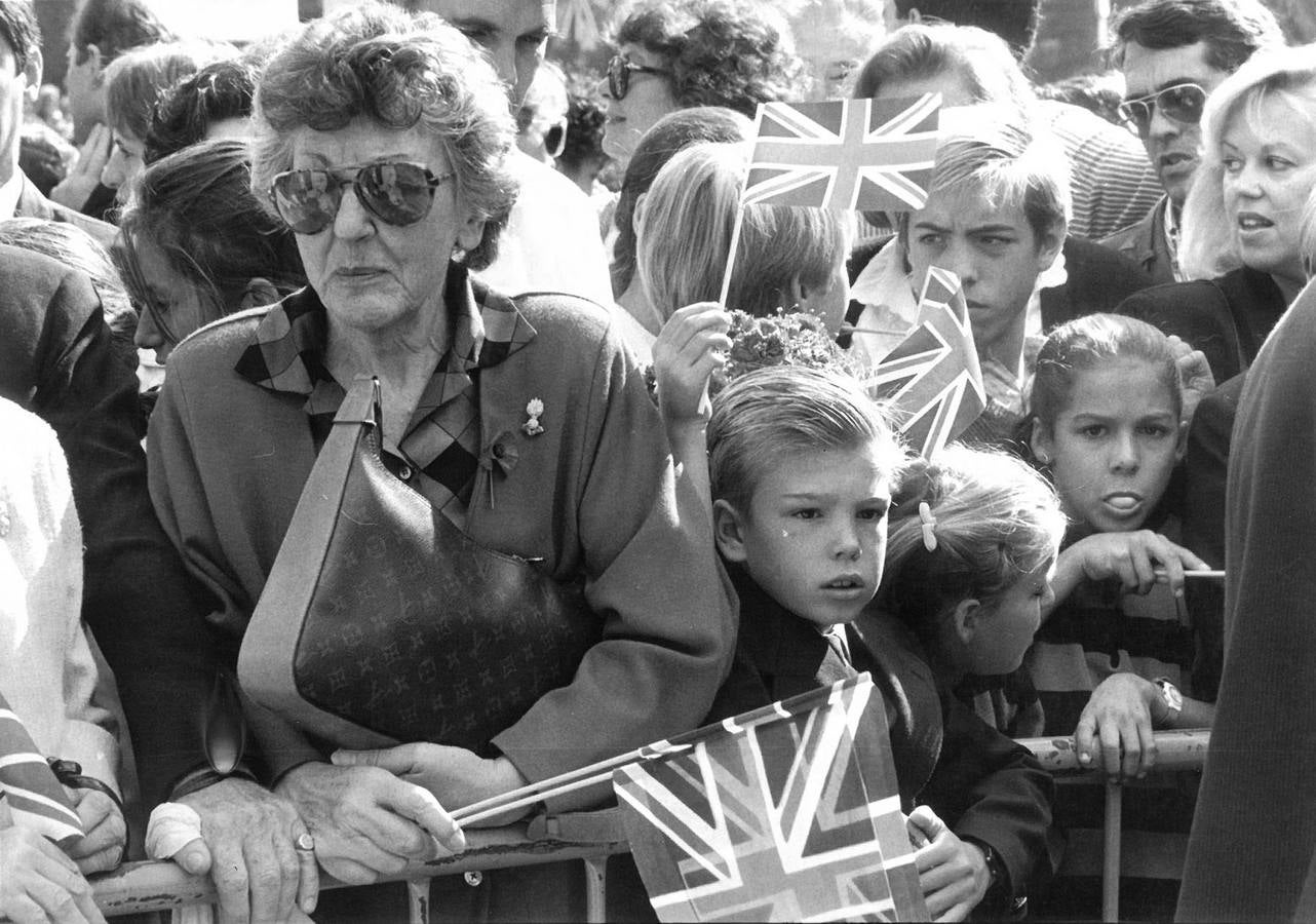 Visita de la Reina Isabel II y el Duque de Edimburgo a Sevilla en 1988
