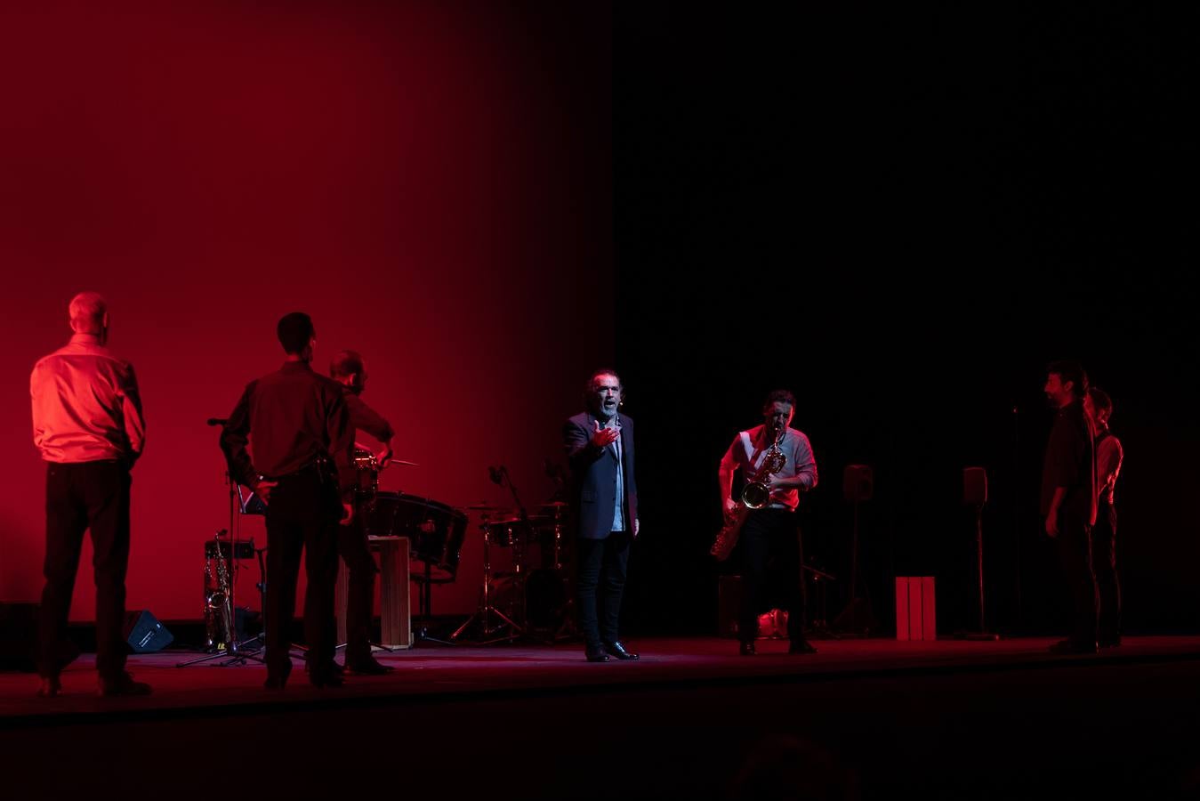 David Lagos durante la actuación que ofreció en el Cartuja Center en la Bienal de Flamenco de 2022