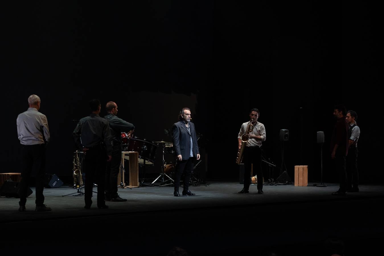 David Lagos durante la actuación que ofreció en el Cartuja Center en la Bienal de Flamenco de 2022