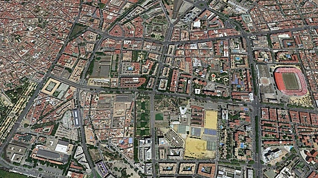 Vista aérea del barrio de Nervión