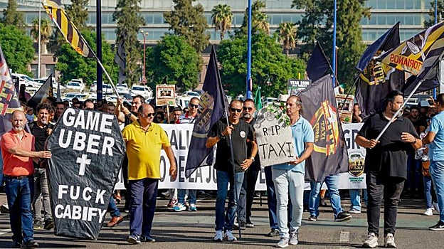 Protestas recientes de taxistas en contra de los VTC