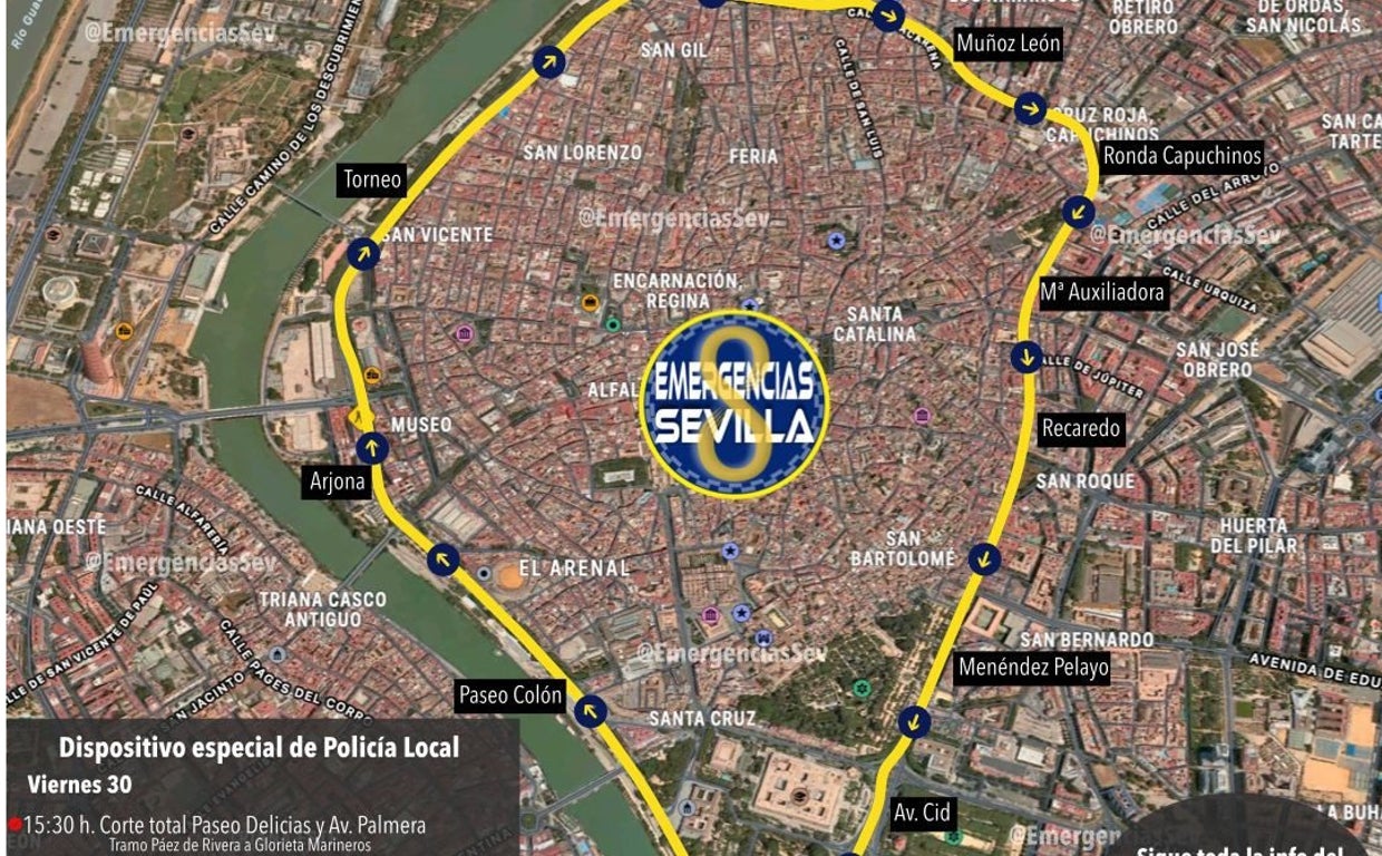 Recorrido de la Carrera Nocturna del Guadalquivir 2022