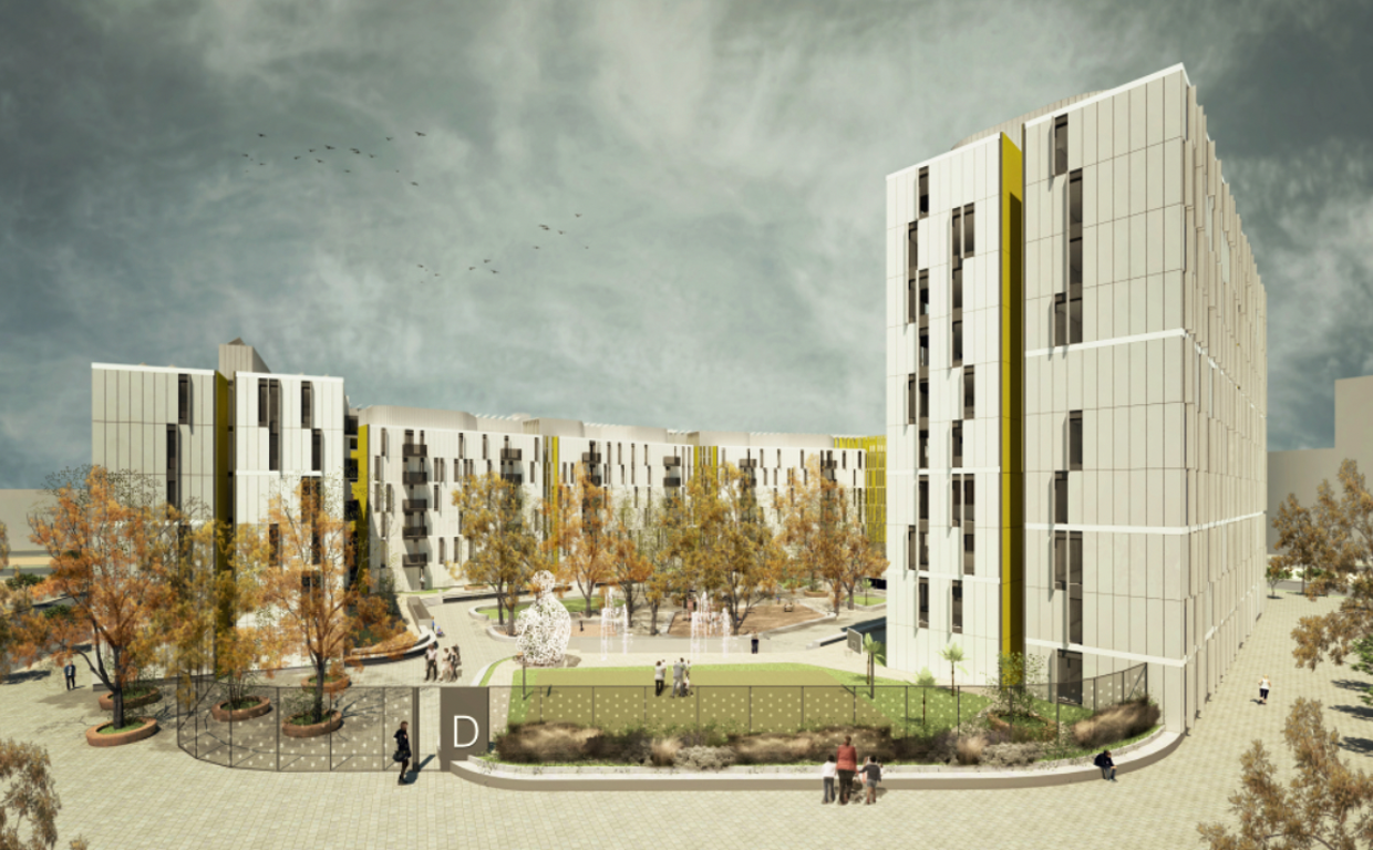 Recreación de los bloques de pisos de Hacienda El Rosario / VÍDEO: Colocan la primera piedra de la promoción de viviendas