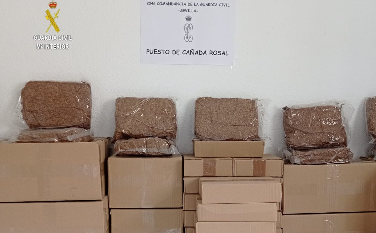 La mercancía aprehendida por la Guardia Civil en Cañada Rosal