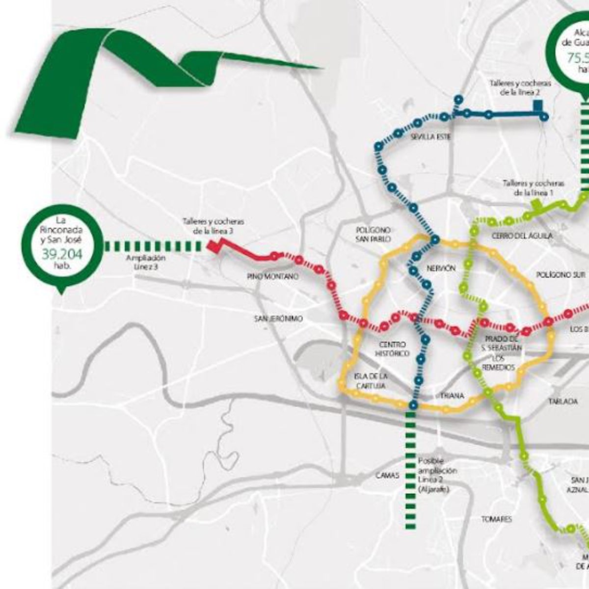 Los proyectos del metro olvidan a la población del área metropolitana de Sevilla