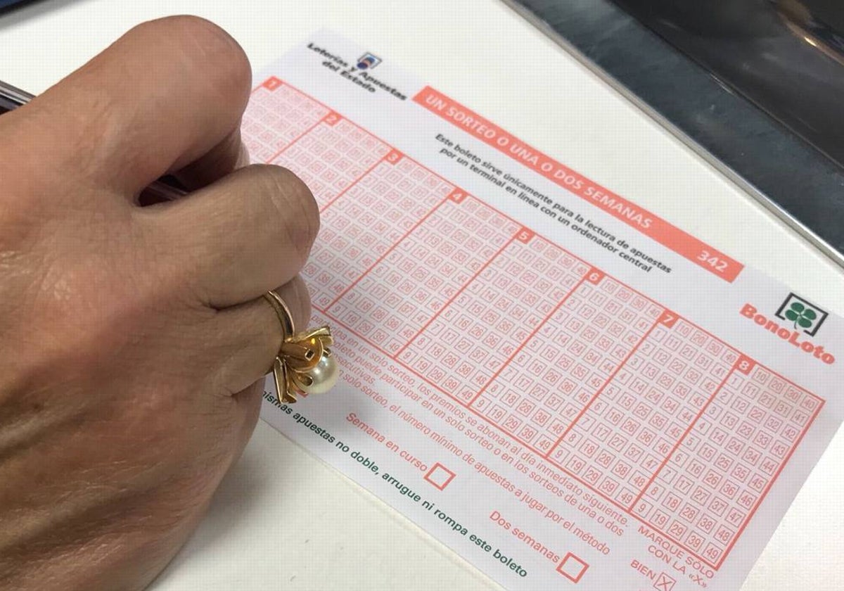 Boleto de un sorteo de Bonoloto