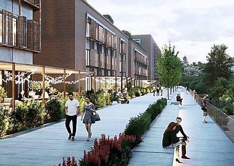 Imagen secundaria 1 - Arriba, recreación del Centro Cultural Atarazanas. Debajo, recreación del complejo de Altadis y el claustro del Espacio Santa Clara