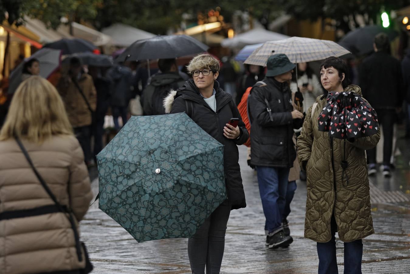 Imágenes que ha dejado la lluvia en el centro de la ciudad