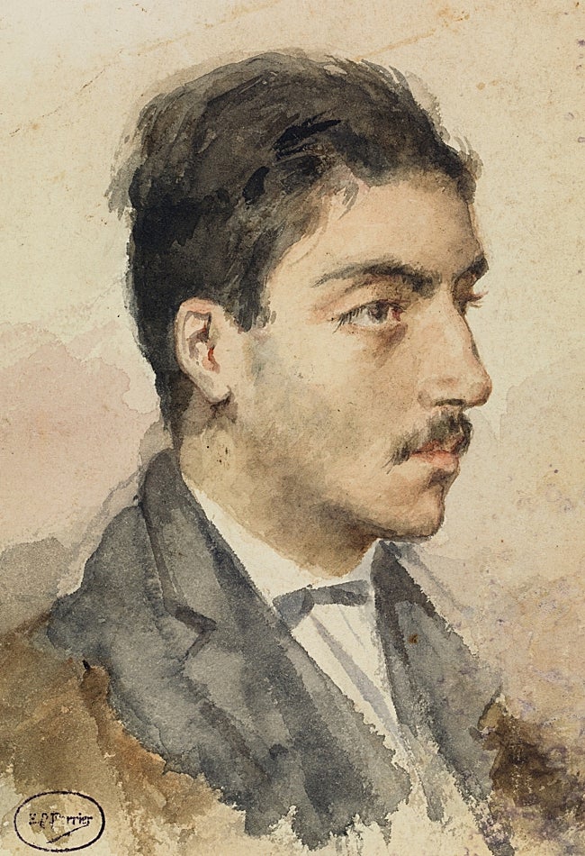 'Autorretrato', acuarela (circa 1880)