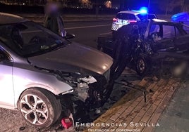 Aparatoso accidente en el barrio de Sevilla Este