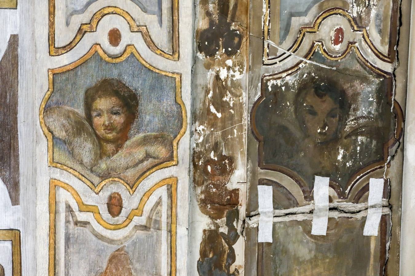 Visita a la nueva fase de restauración de las pinturas murales de la capillita de San José