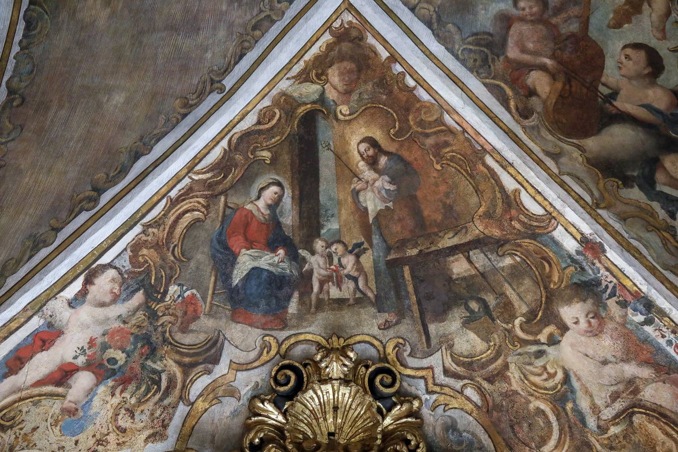 Visita a la nueva fase de restauración de las pinturas murales de la capillita de San José