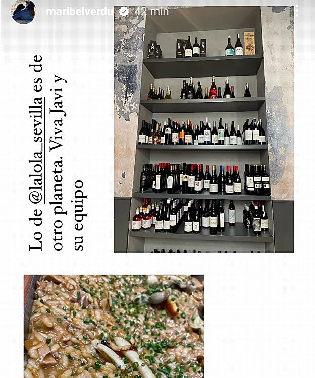 Maribel Verdú disfruta de la gastronomía sevillana en el día previo a la Gala de los Goya 2023