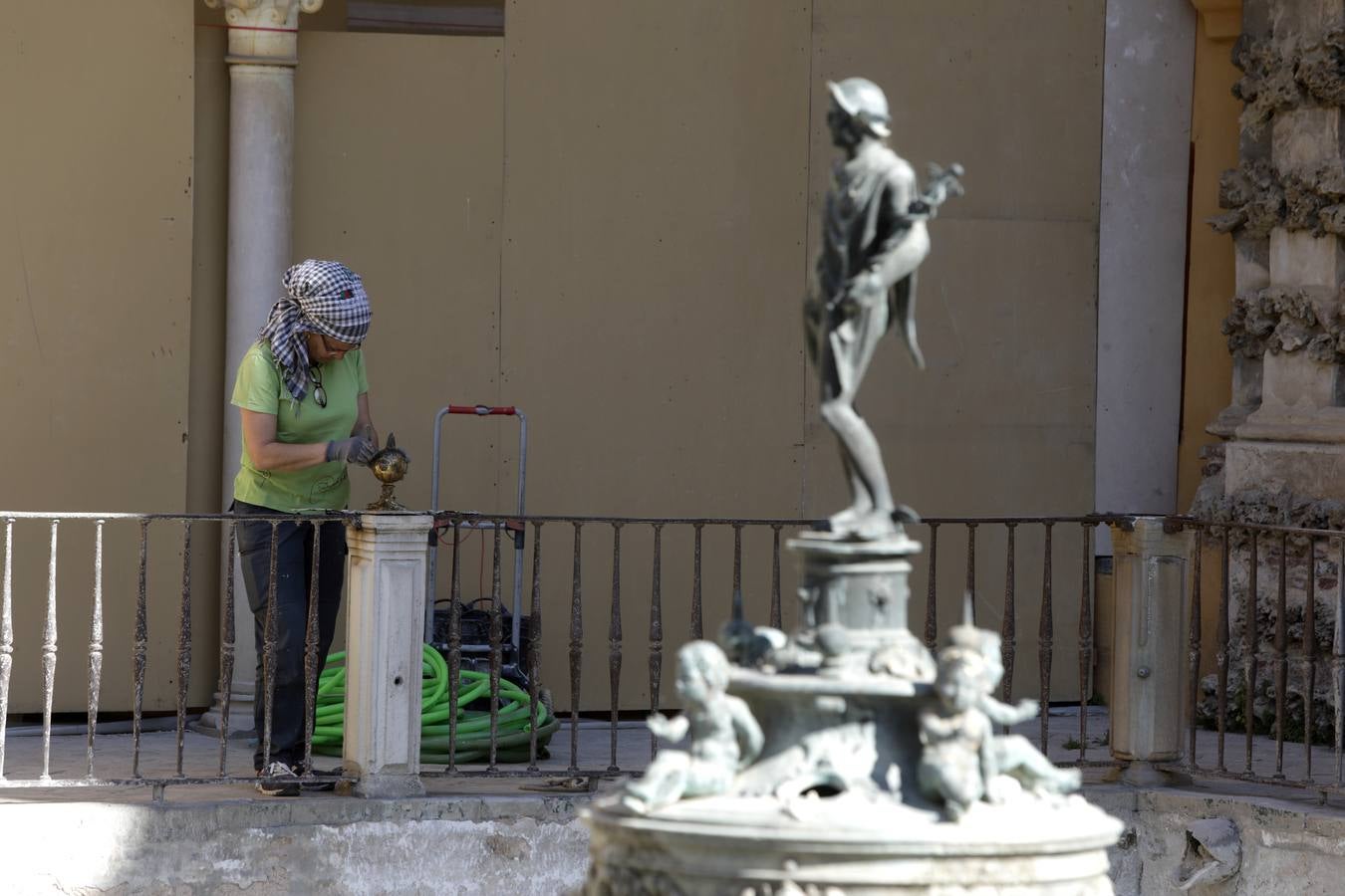 Imágenes de la fuente del Alcázar y los numerosos detalles que han salido a la luz