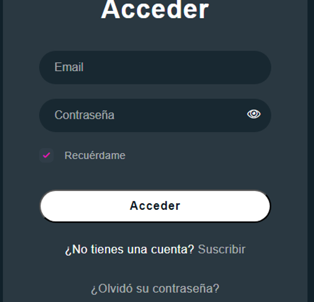 Abajo aparece la opción '¿Olvidó su contraseña?', sobre la que hemos pinchado para terminar nuestro registro