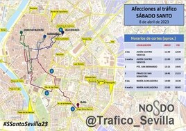 Estos son los cortes de tráfico por el Sábado Santo y el Santo Entierro Grande de Sevilla