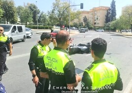 Detenido en Sevilla un varón accidentado con una moto robada que conducía drogado y sin carnet