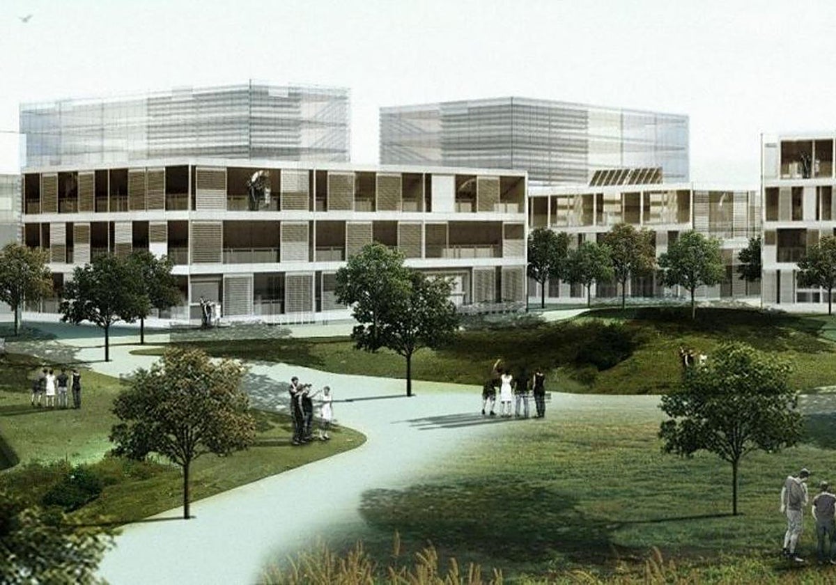 Recreación del futuro barrio del Pítamo Sur en Sevilla