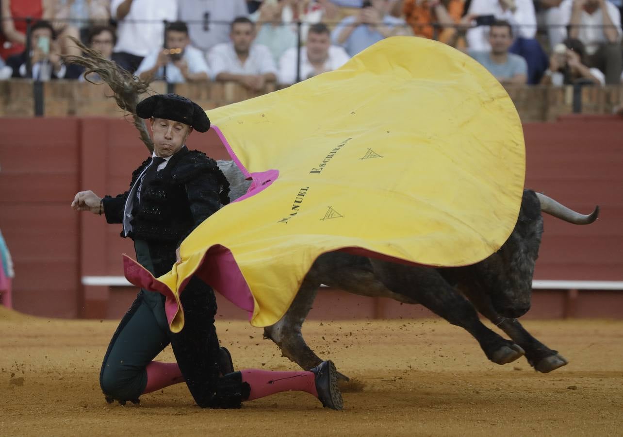 Faena de Manuel Escribano, en la plaza de toros de Sevilla